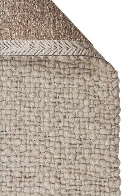 Vog Rug Loopy Hand-Woven Pure Wool and Cotton Rug Scandinavian Style Soft Textured Beige/Gray/Cream Color VogCHK