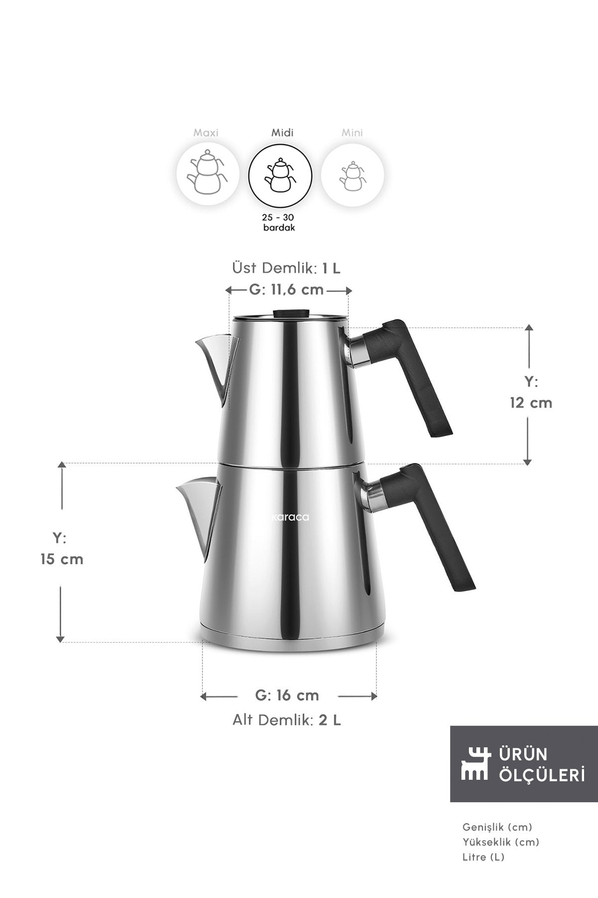 Karaca Ada induction Base Midi Teapot Set - MALLTURK