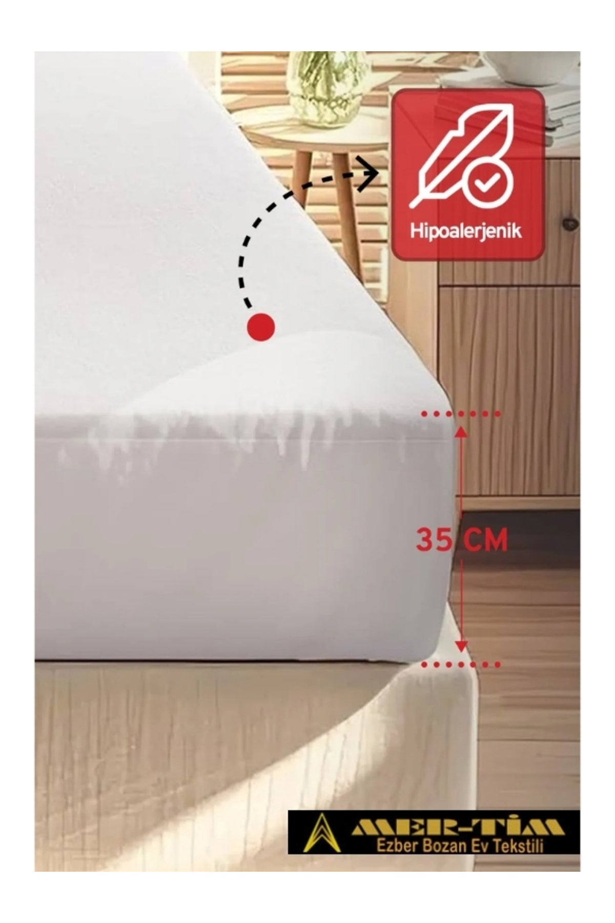 mer-tim ezberbozan ev tekstili Mer tim Waterproof Fitted Mattress Protector - MALLTURK