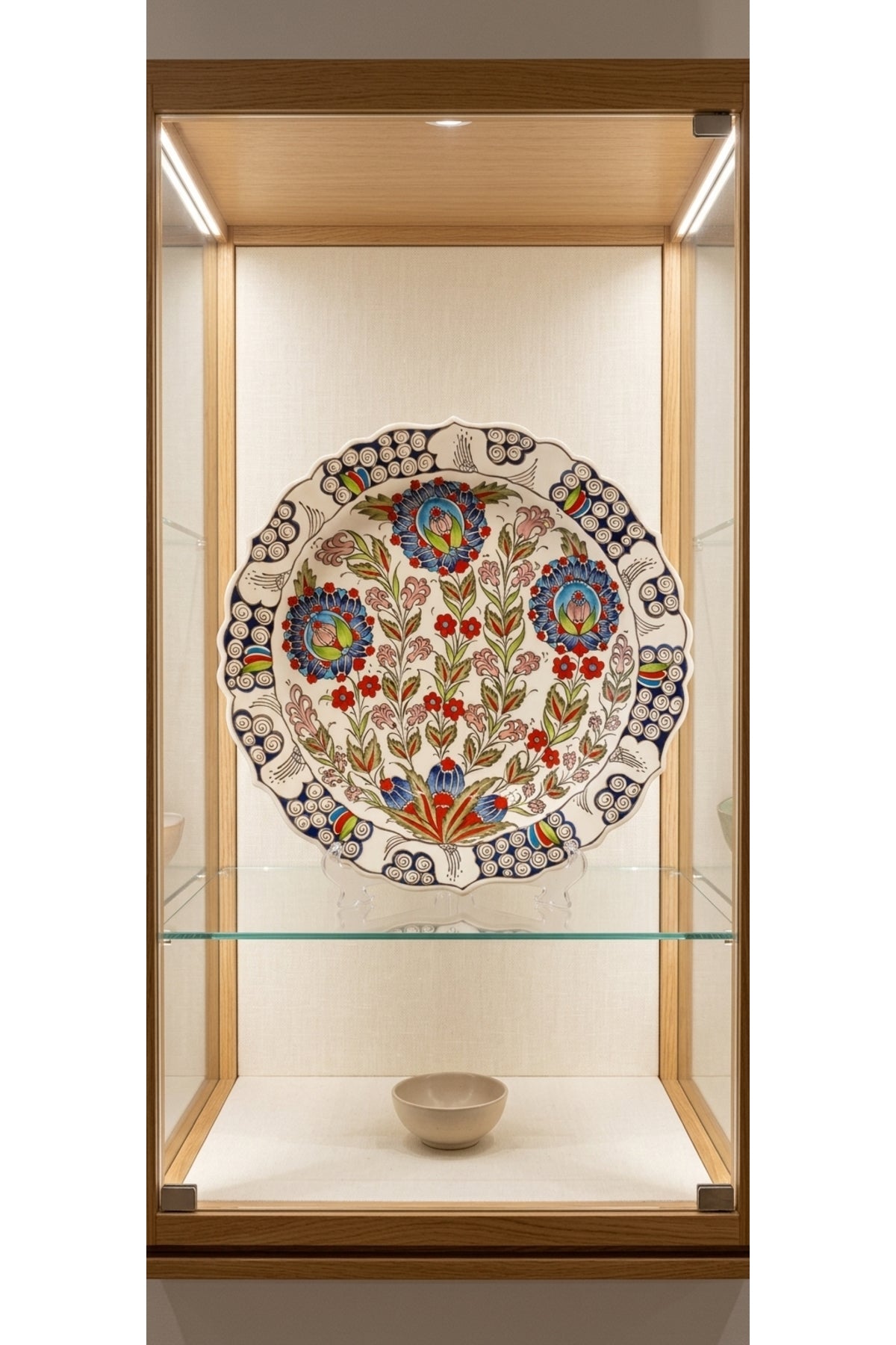 General Brands Traditional Handmade Flower Patterned Tile Plate Otantik Decorative Ceramic Wall and Vitrin Plate - MALLTURK