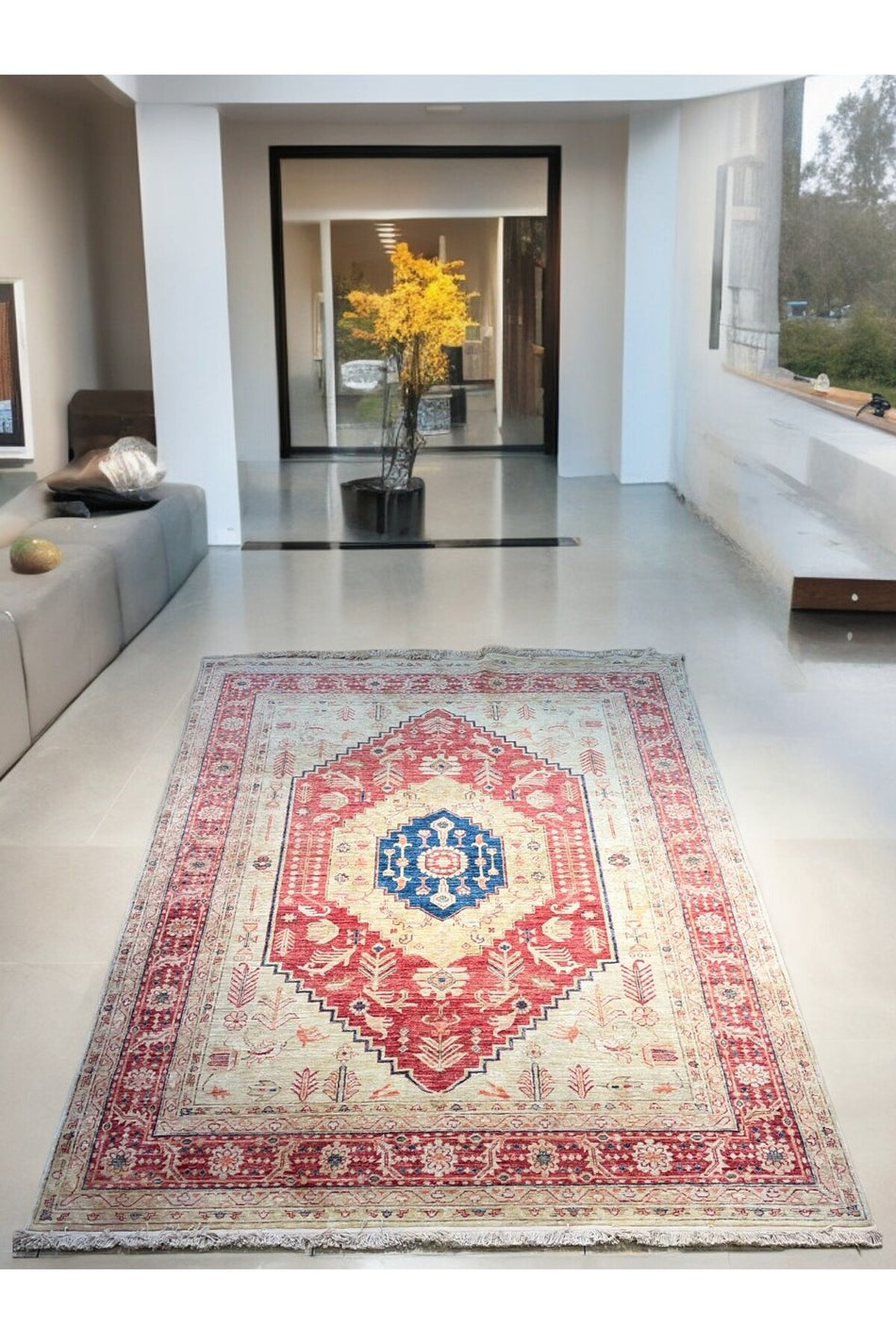 Sirvan Handwoven Afghan Usak Carpet - 243x190 - MALLTURK