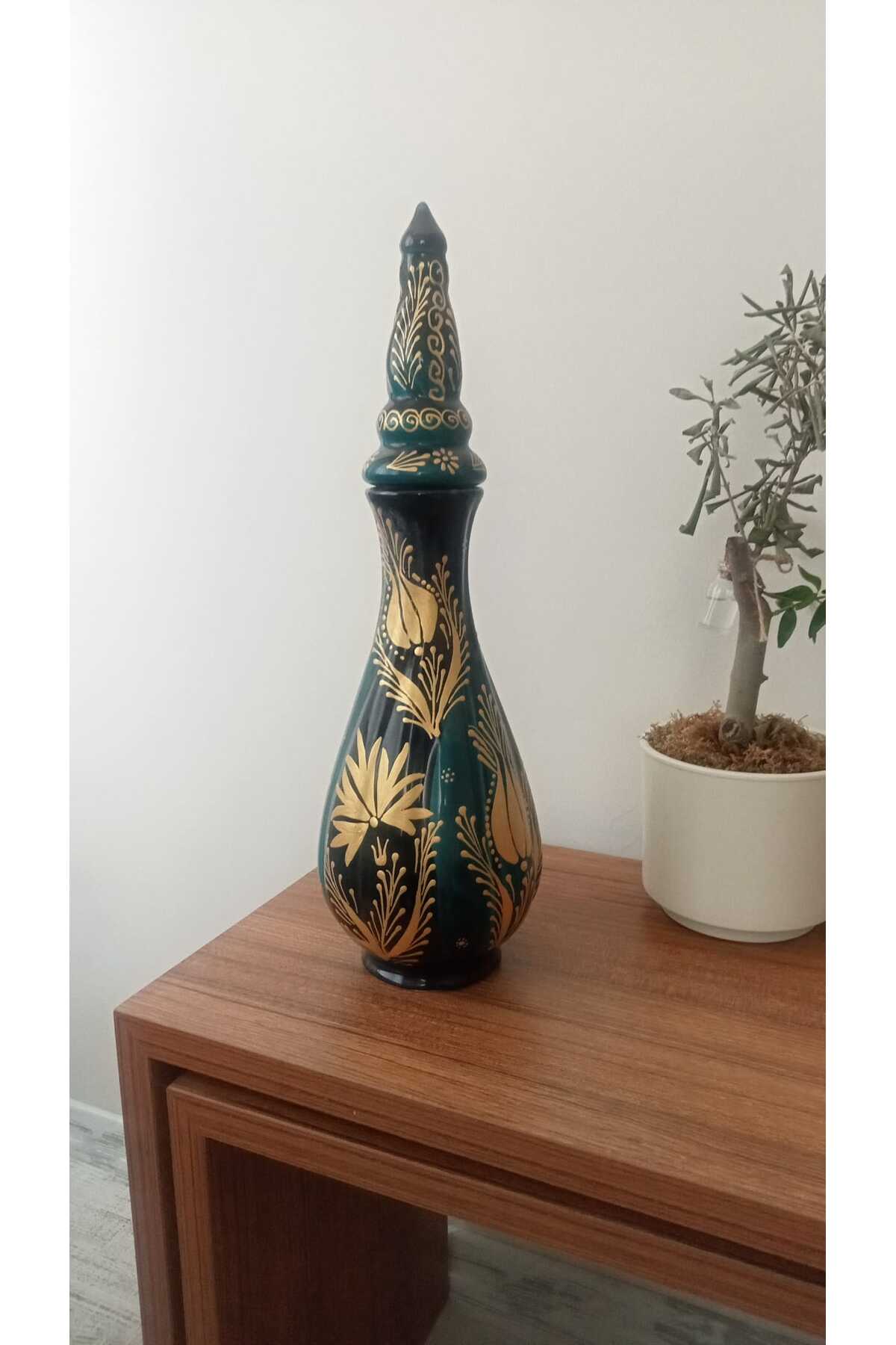 Sema Cini Handmade Ceramic Nightingale's Eye 30 cm Vase - MALLTURK