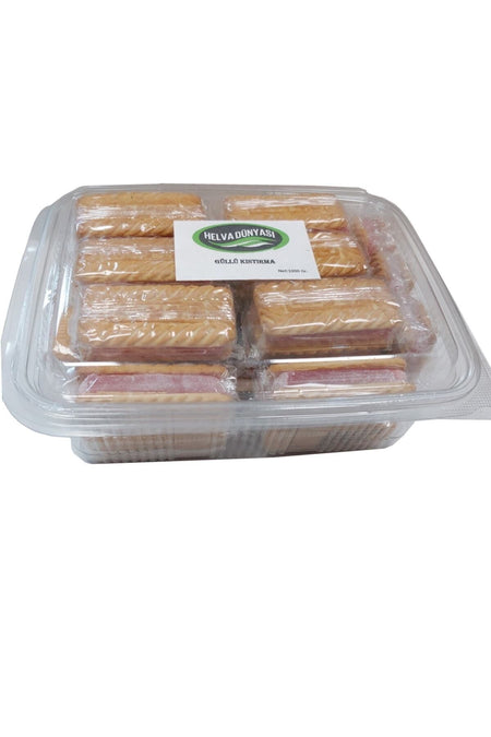Helva dunyasi Rose Flavored Biscuit Sandwich asfalt Turkish Delight 1 kg - MALLTURK