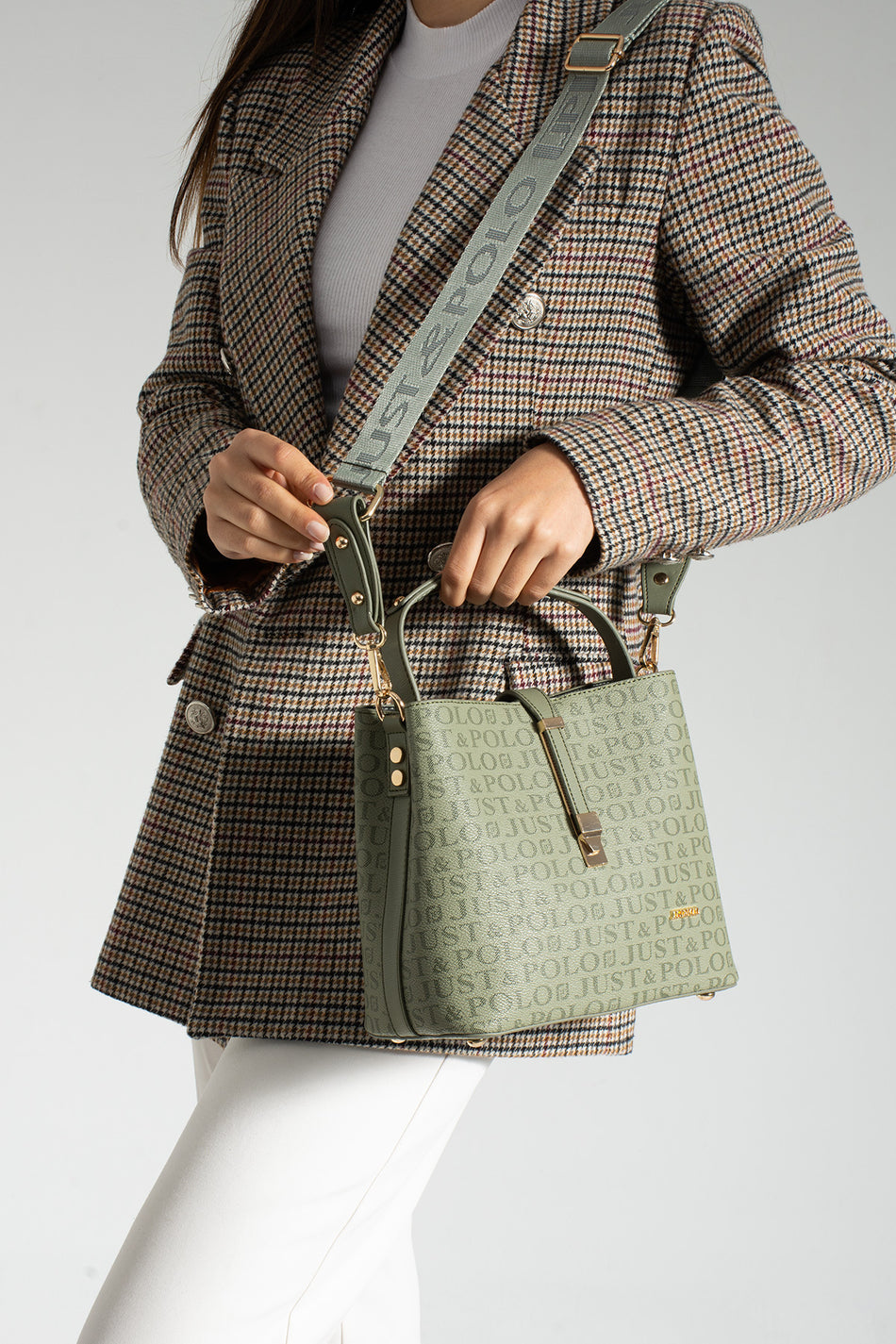 Just Polo Women's Hand and Shoulder Bag 2055 Green - MALLTURK