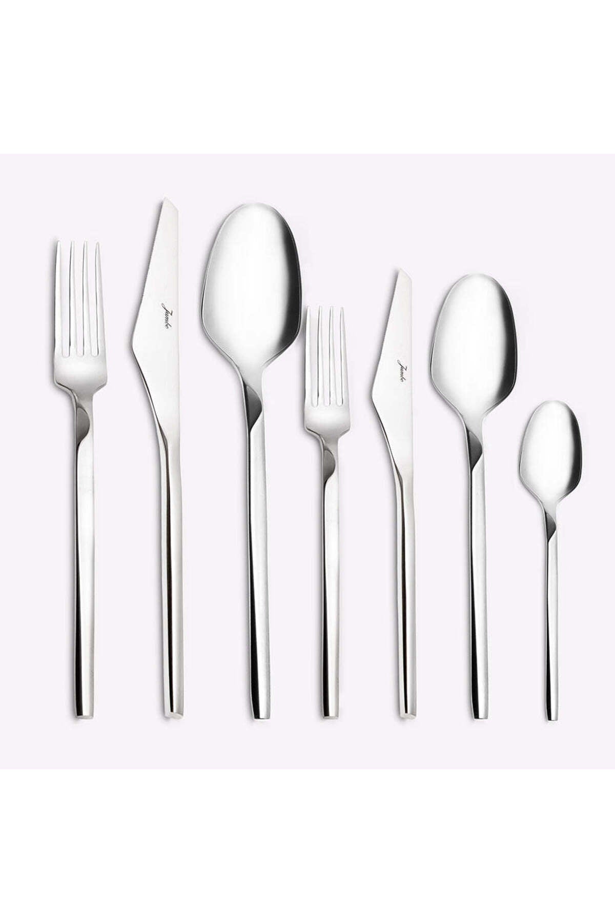 Jumbo 5100 quartz 84 Piece 12 Place Setting Flatware Set - MALLTURK