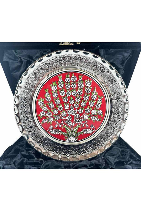 Cini Evi Tree of Life Patterned Silver Plate 25cm - MALLTURK