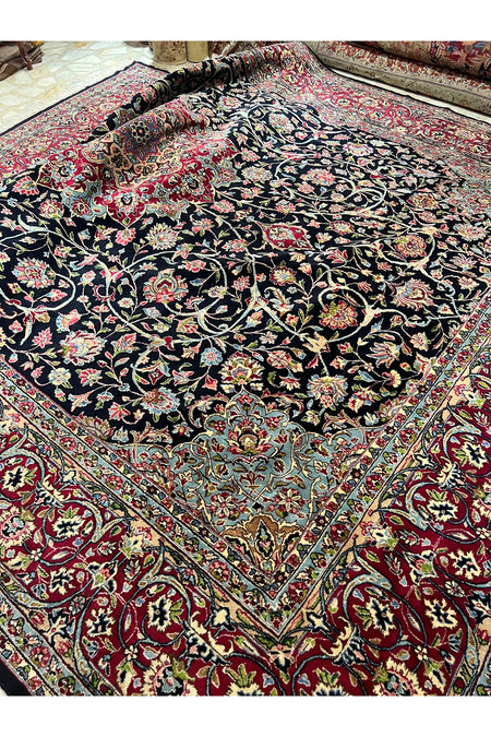 RD RAMAZAN DAG Hand Rug Art Hand-Woven Iranian kirman Rug Signed Collector Piece Natural Dye Size 4.45x2.95 - MALLTURK