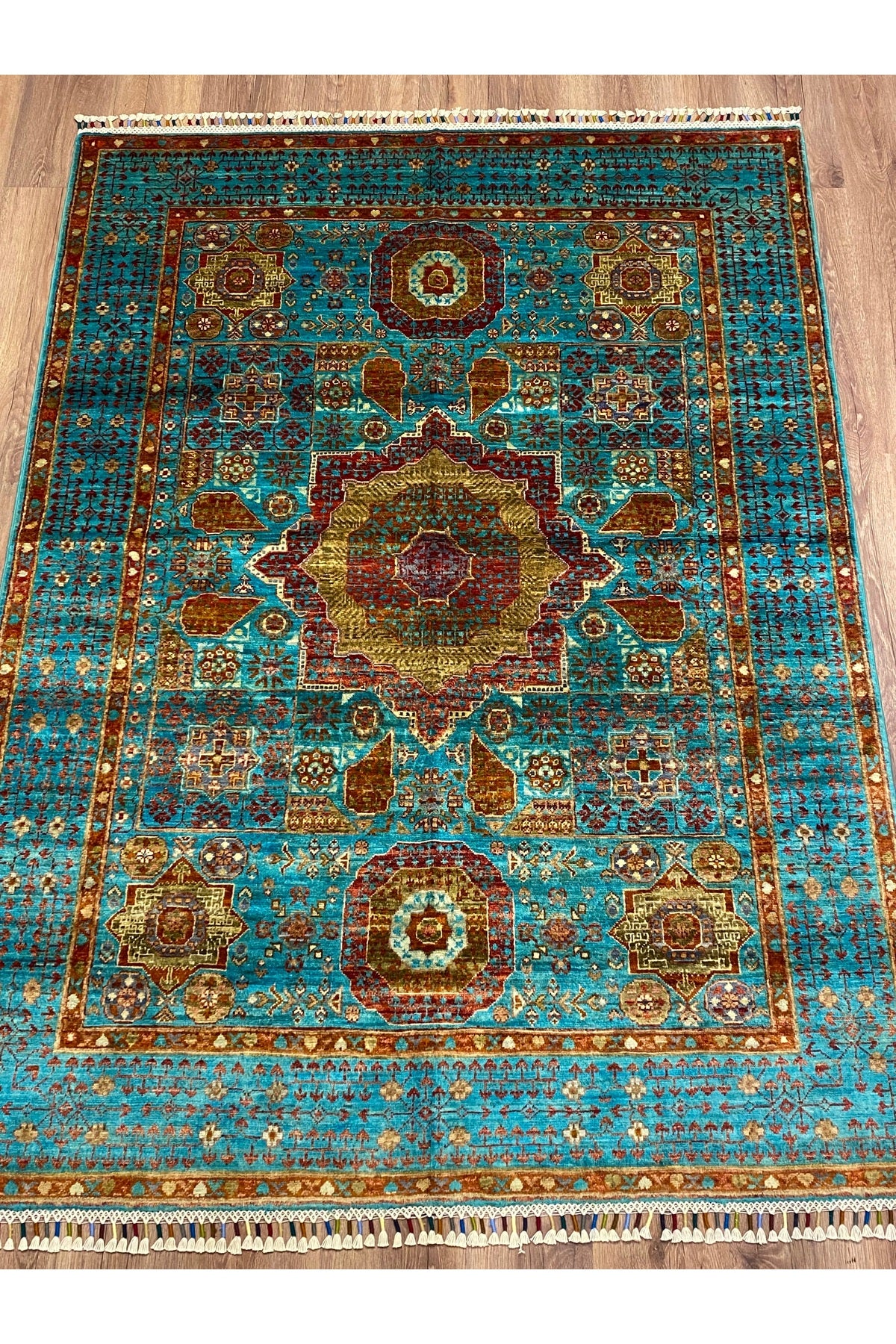 fethiyehalikilim Hand-Woven Afghan Memluk Rug %100 Wool%100 Hand-Woven Natural Decorative Rug, Handcrafted Original Design