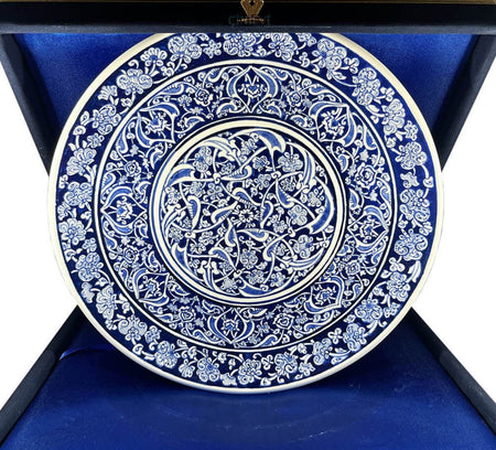 Cini Evi Blue White Iznik Plate 30cm - MALLTURK