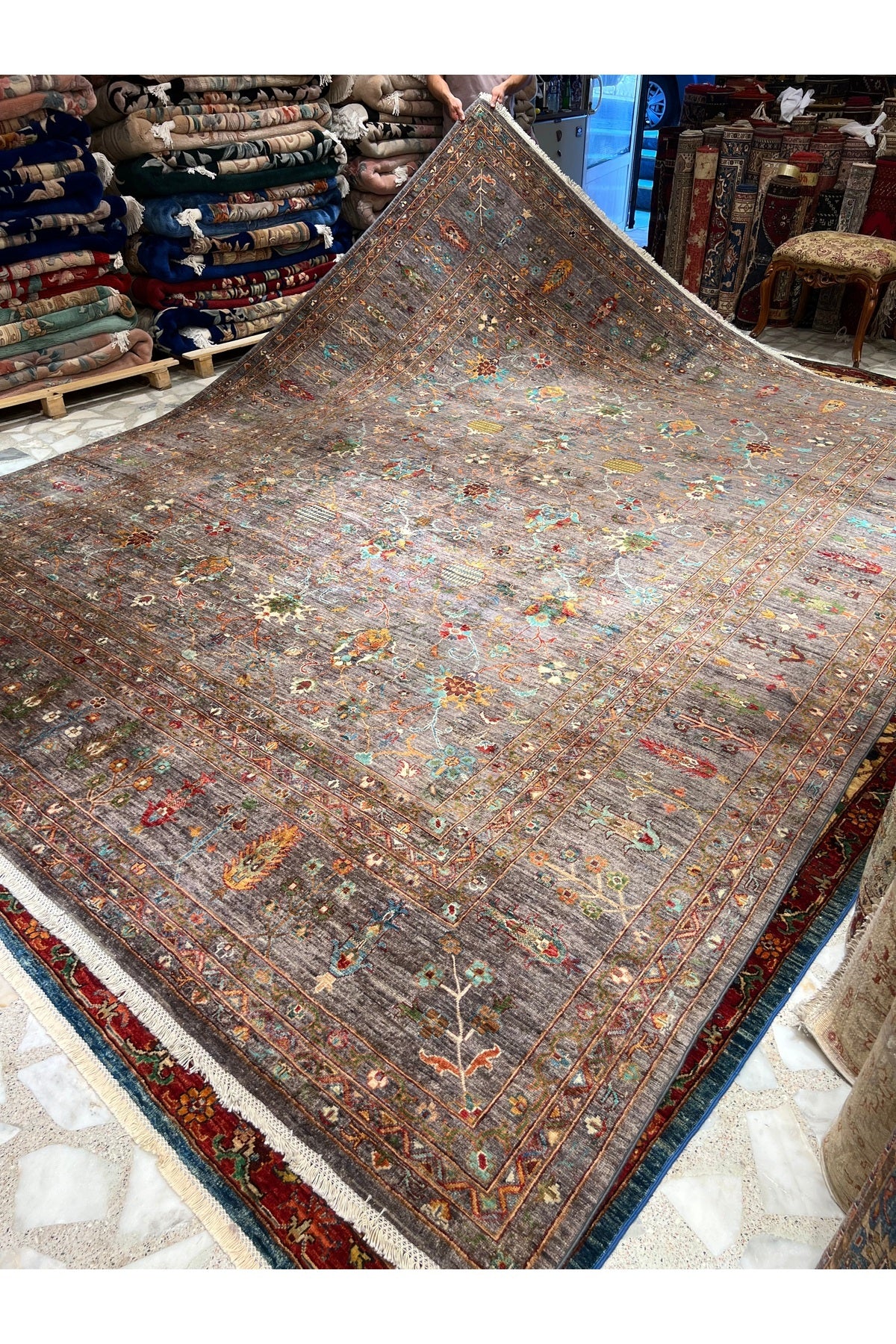 RD RAMAZAN DAG Hand Rug Art Hand-Woven Afgan Sultani Rug Premium Kalitesi Size 395x310 - MALLTURK