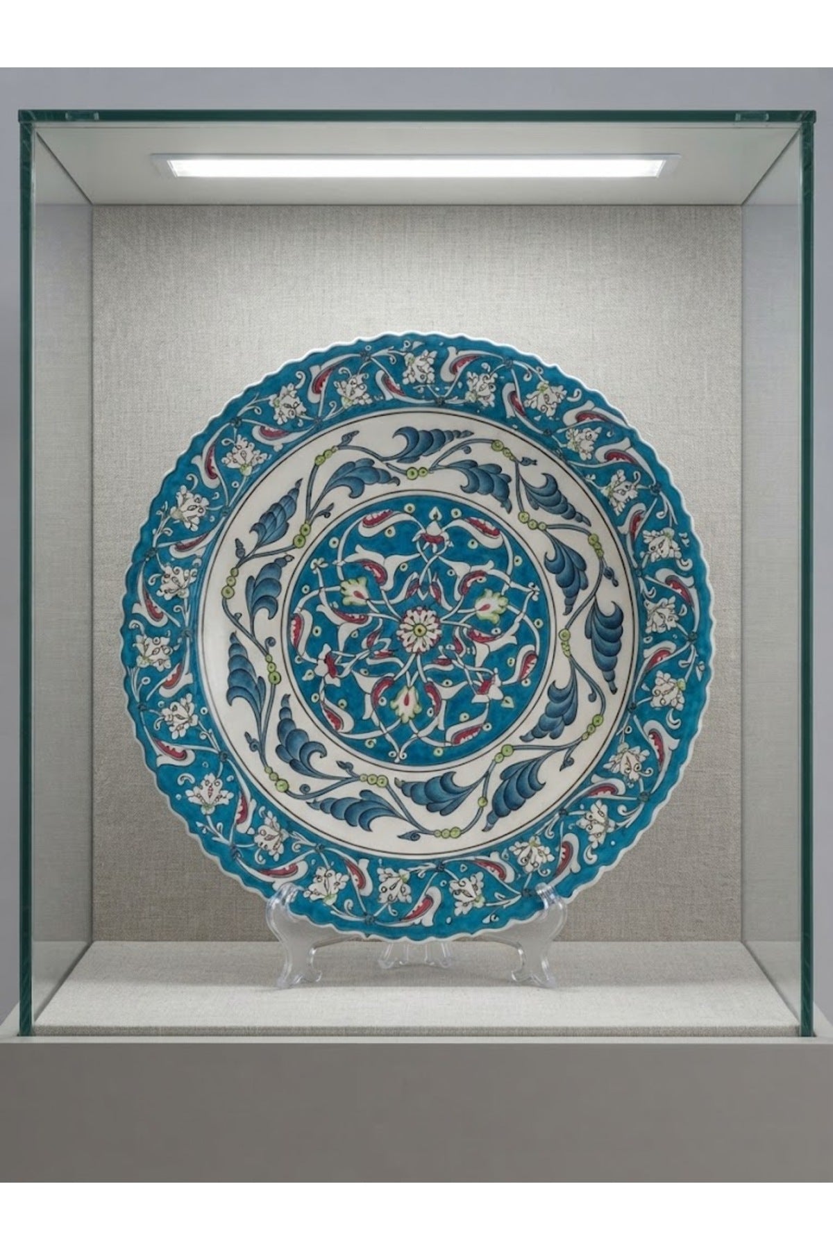 General Brands Handmade Traditional Blue Tile Patterned Decorative Plate Display Piece - MALLTURK