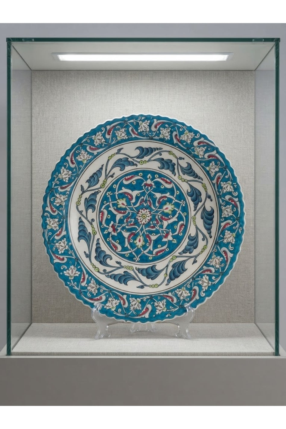 General Brands Handmade Traditional Blue Tile Patterned Decorative Plate Display Piece - MALLTURK
