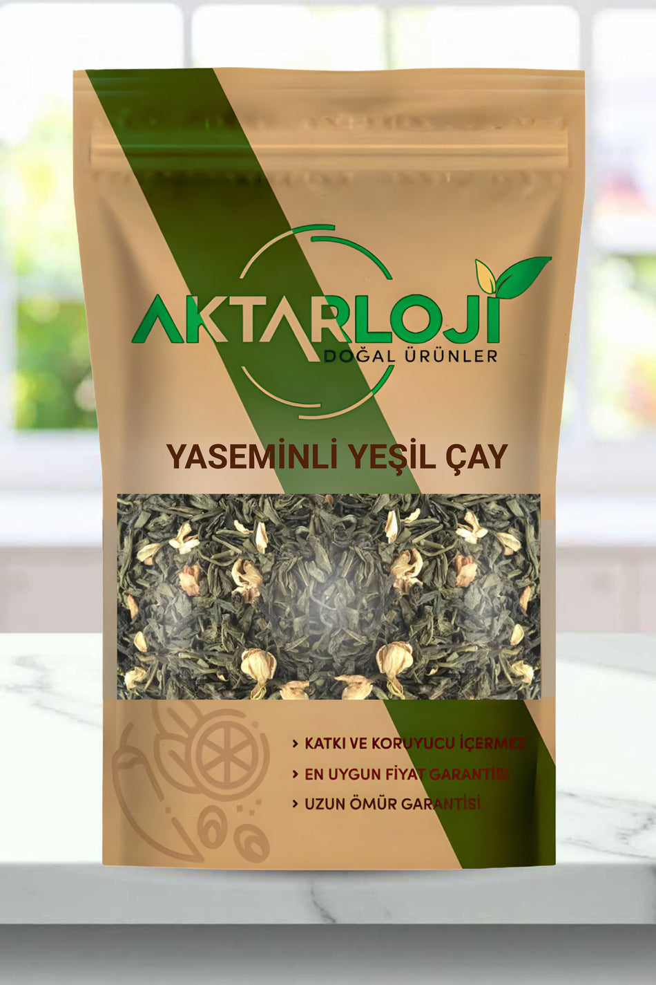 Aktarloji 250g Jasmine Green Tea / Jasmine Flower Green Tea - Natural & Additive-Free - MALLTURK