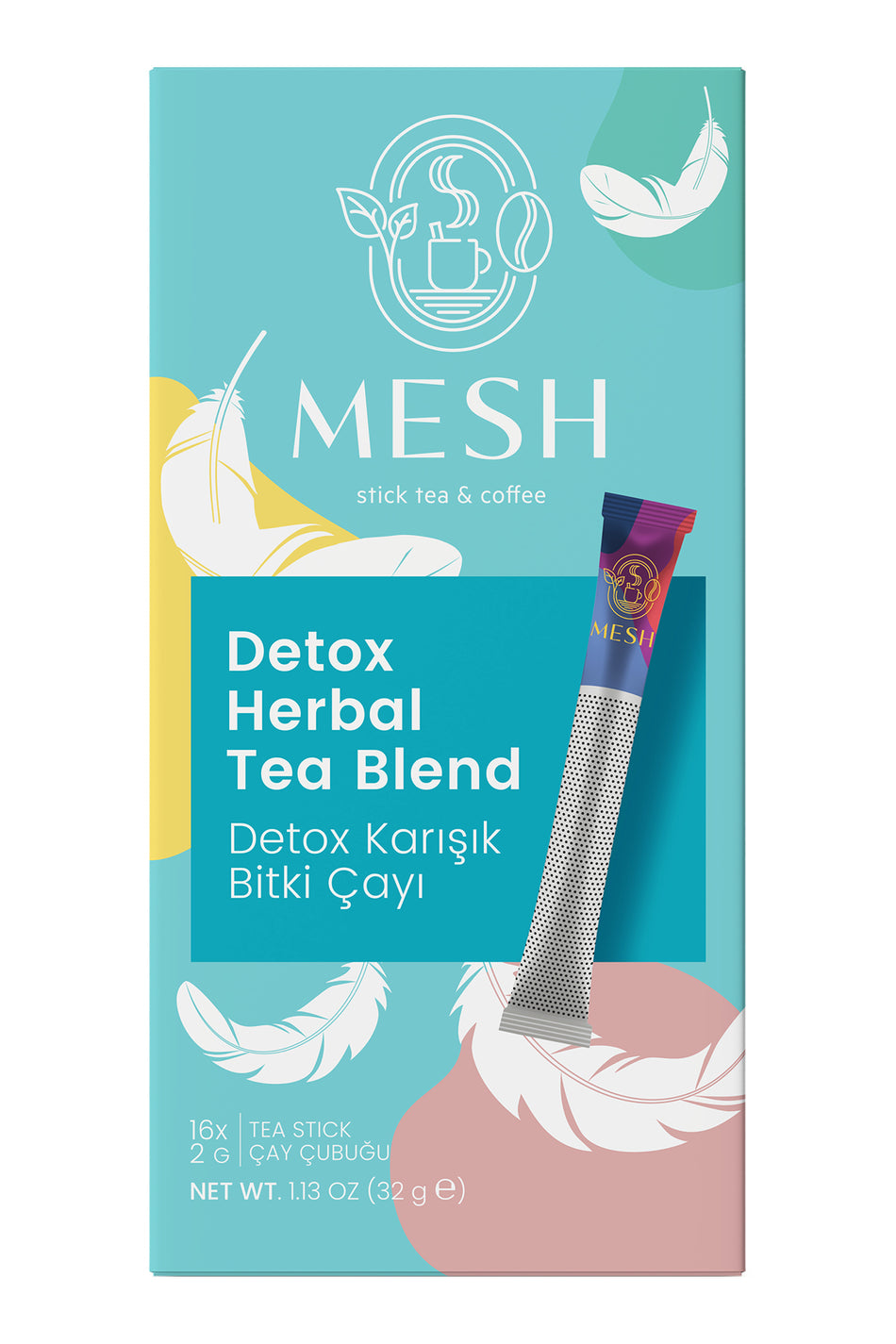 Mesh Stick Detox Form Tea Herbal Blend Detox Tea 16-Pack