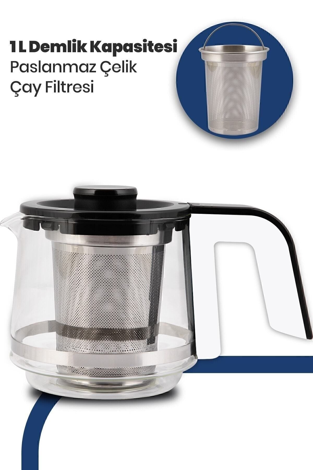 GoldMaster cinar White Large Capacity German Schott Glass Tea Maker with Teapot and LED Light Water Kettle - MALLTURK