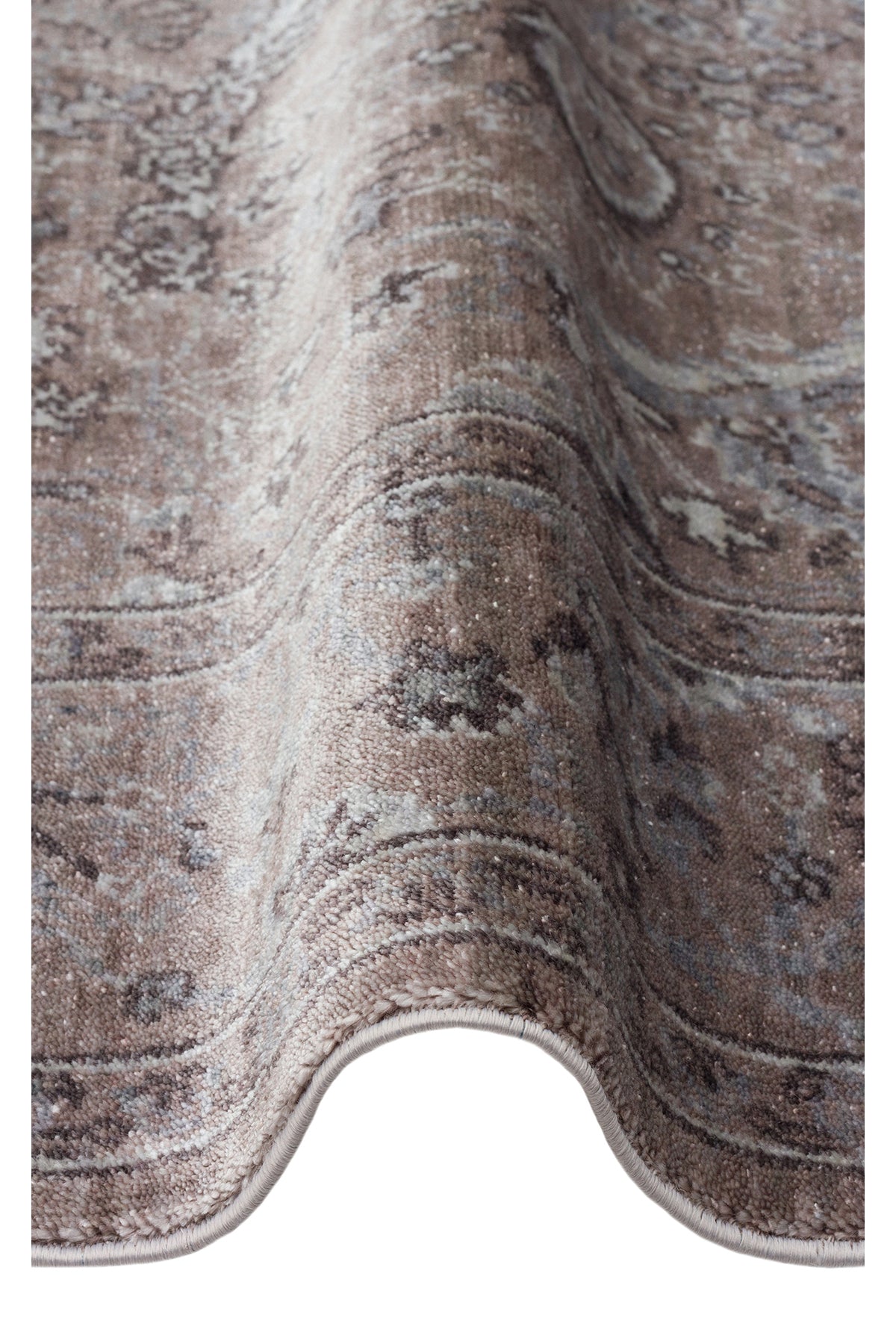 Eko Rug Eko Rug Taftan Tf 07 Smoke Grey Pakistan Overdyed Style Handcrafted with Special Looms Produced Rug - MALLTURK