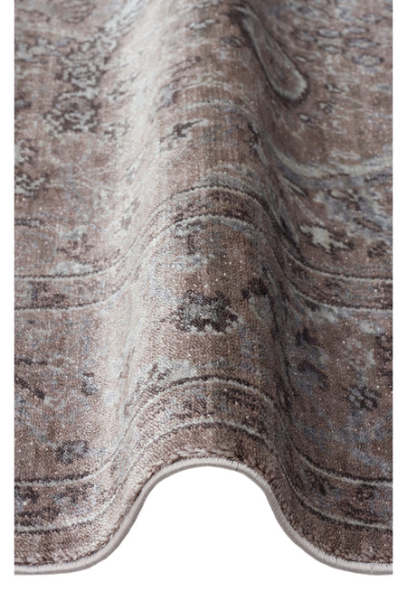 Eko Rug Eko Rug Taftan Tf 07 Smoke Grey Pakistan Overdyed Style Handcrafted with Special Looms Produced Rug - MALLTURK