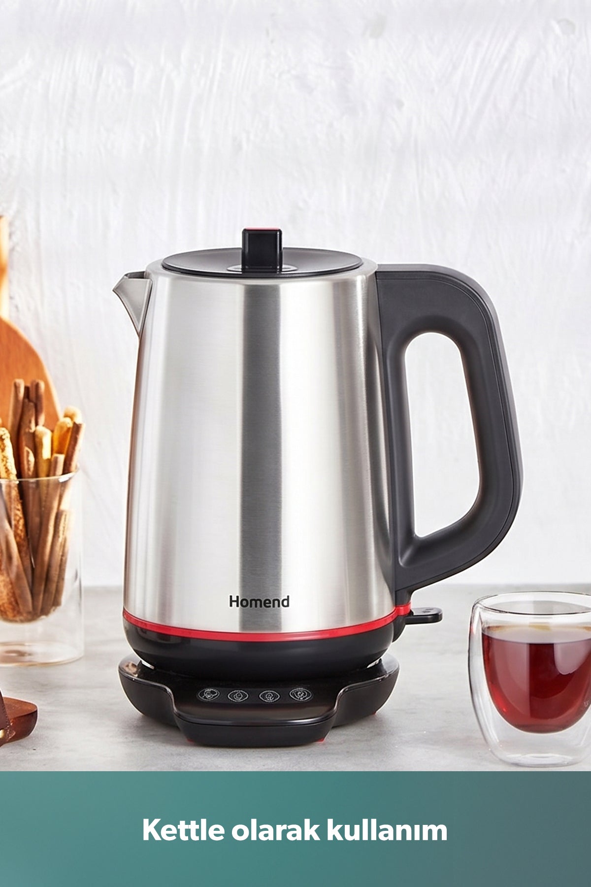 HOMEND Royaltea 1708H Stainless Steel Talking Tea Maker inox-Black 1800 W - MALLTURK
