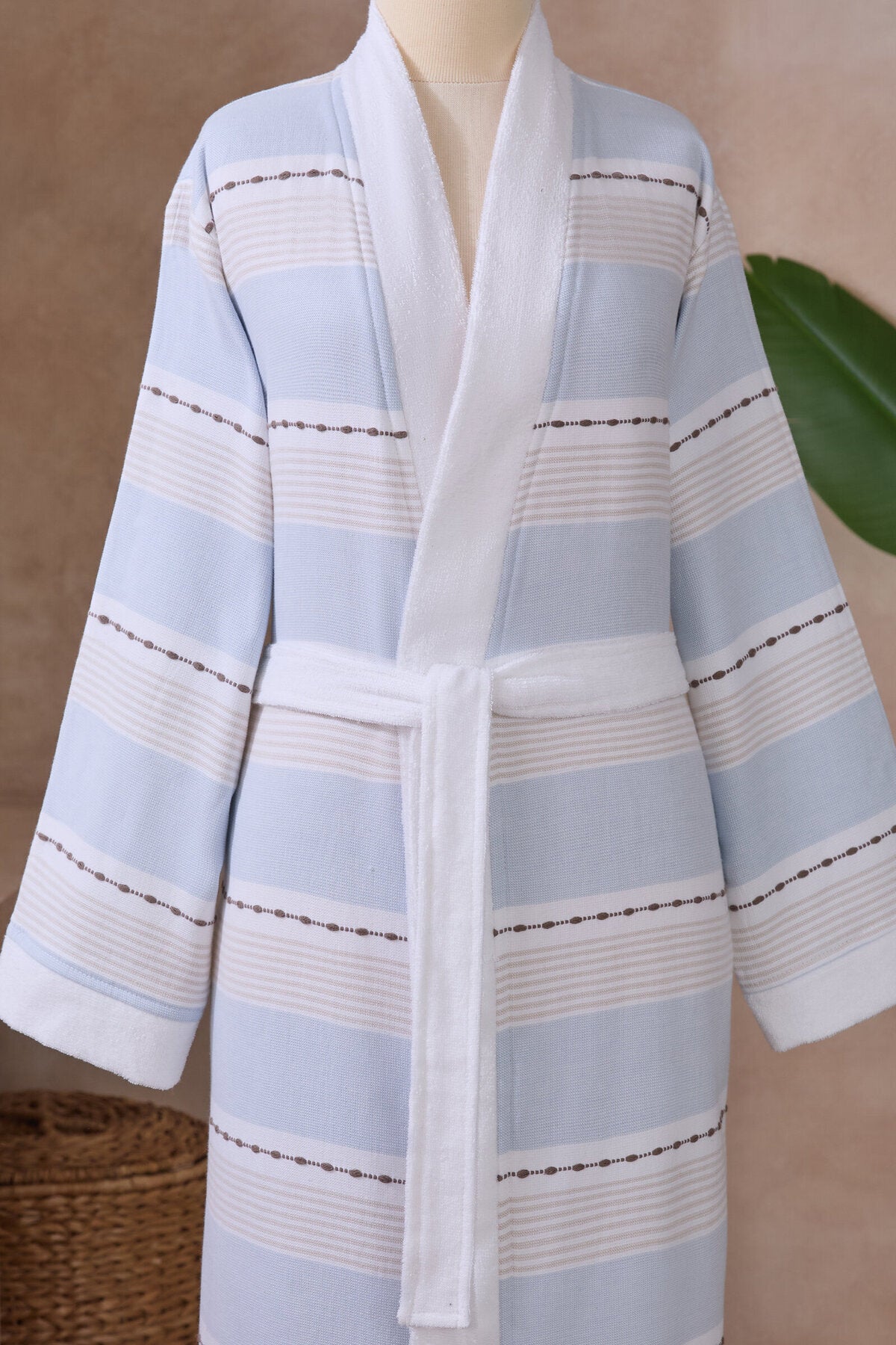 Ozdilek Textura Peshtemal Kimono Bathrobe - MALLTURK