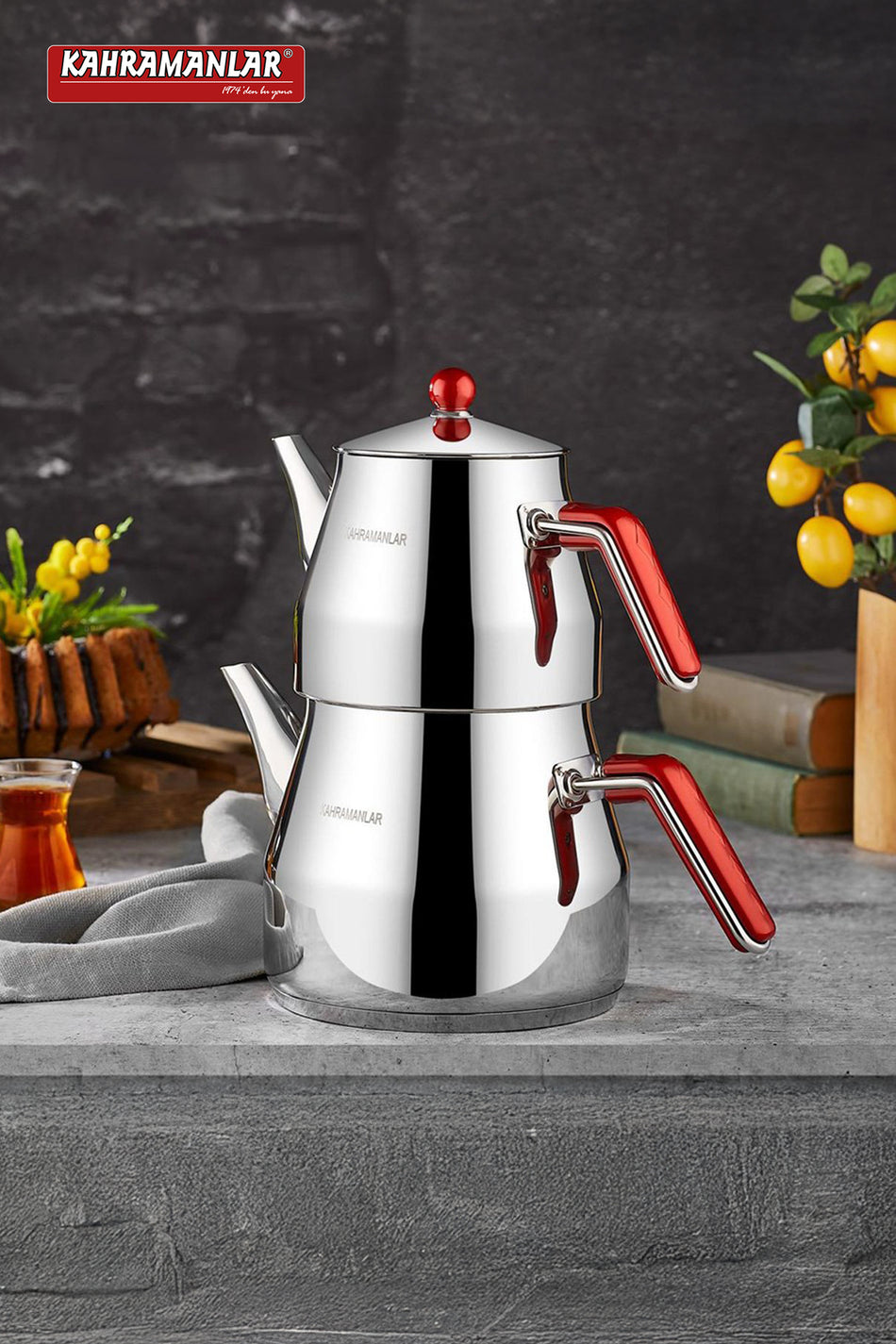 Kahramanlar Prism Medium Size Teapot Set