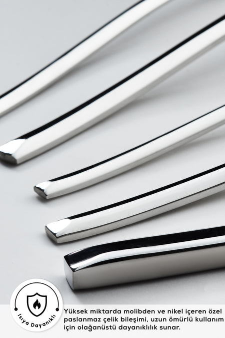 Karaca dora 316 Steel 84 Piece 12 Place Setting premium Flatware Set Boxed - MALLTURK