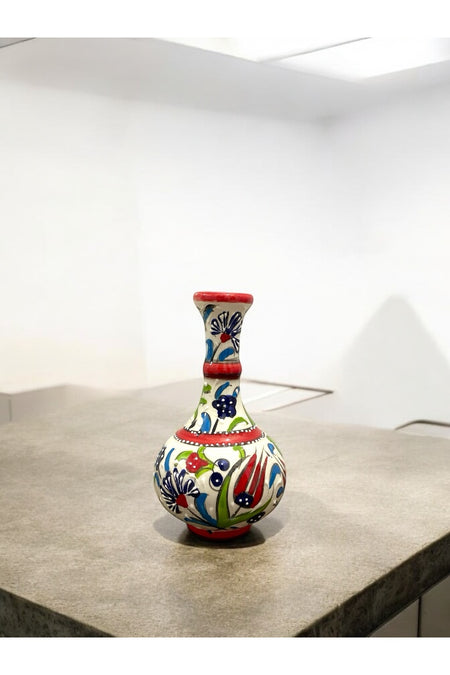 STORESZA Handmade Kutahya Ceramic 15 cm Teardrop Vase - MALLTURK