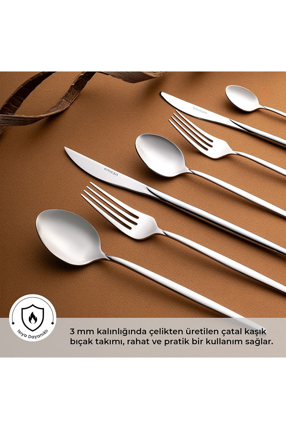 Emsan alya 84 Piece 12 Place Setting Flatware Set luks Boxed - MALLTURK