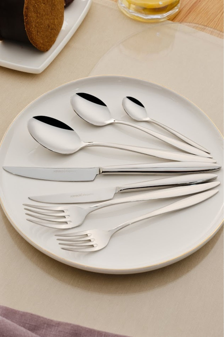Karaca new year yilbasi novara 84 Piece 12 Place Setting elegance Flatware Boxed - MALLTURK
