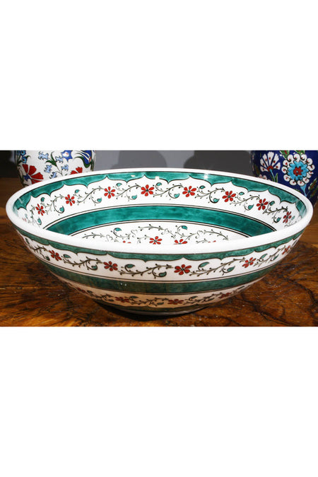 Cini Evi Halic Pattern 30cm Iznik Bowl - MALLTURK