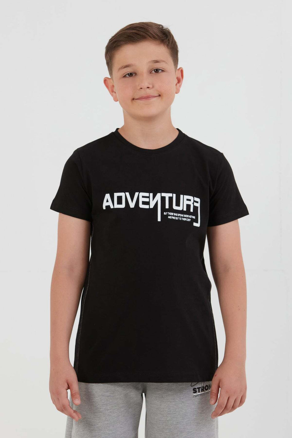 100% Cotton Adventure Text Printed Boy's T-Shirt