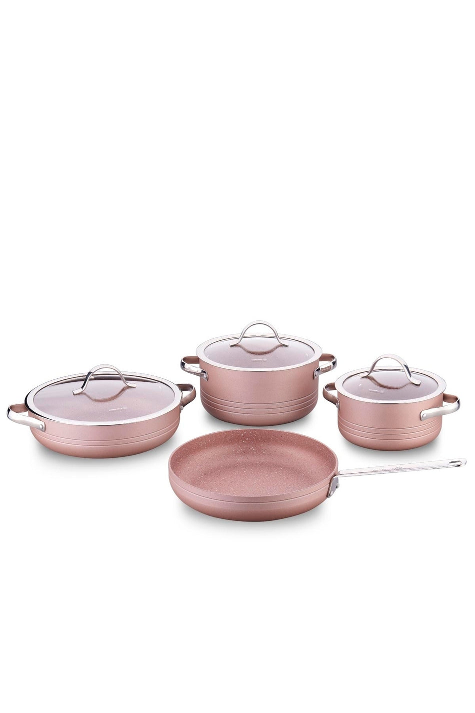 KORKMAZ Linea 7 Piece Rosagold Cookware Set