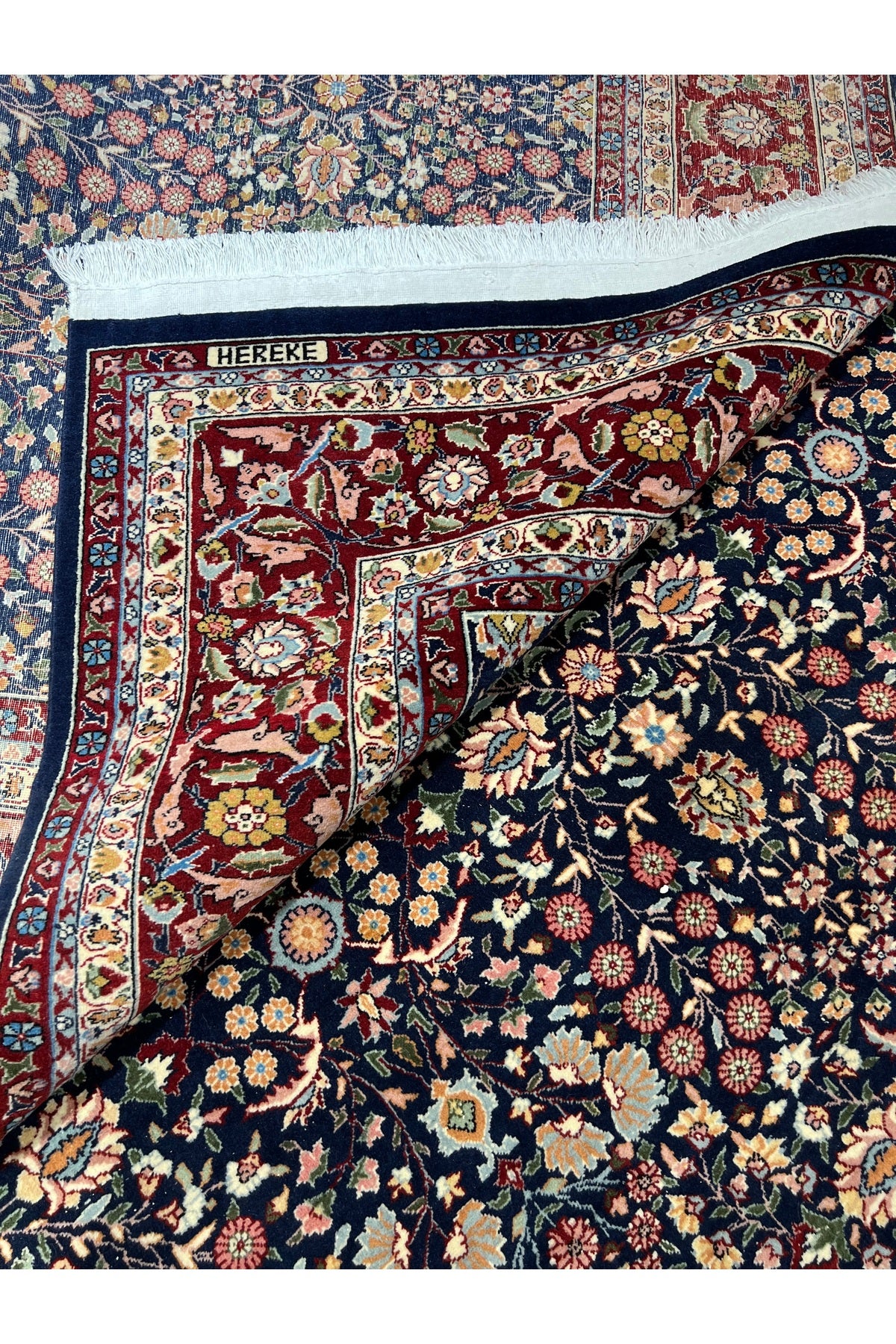 RD RAMAZAN DAG Hand Rug Art Hand-Woven Hereke Rug Seven Mountains Flower Size 290x200 - MALLTURK