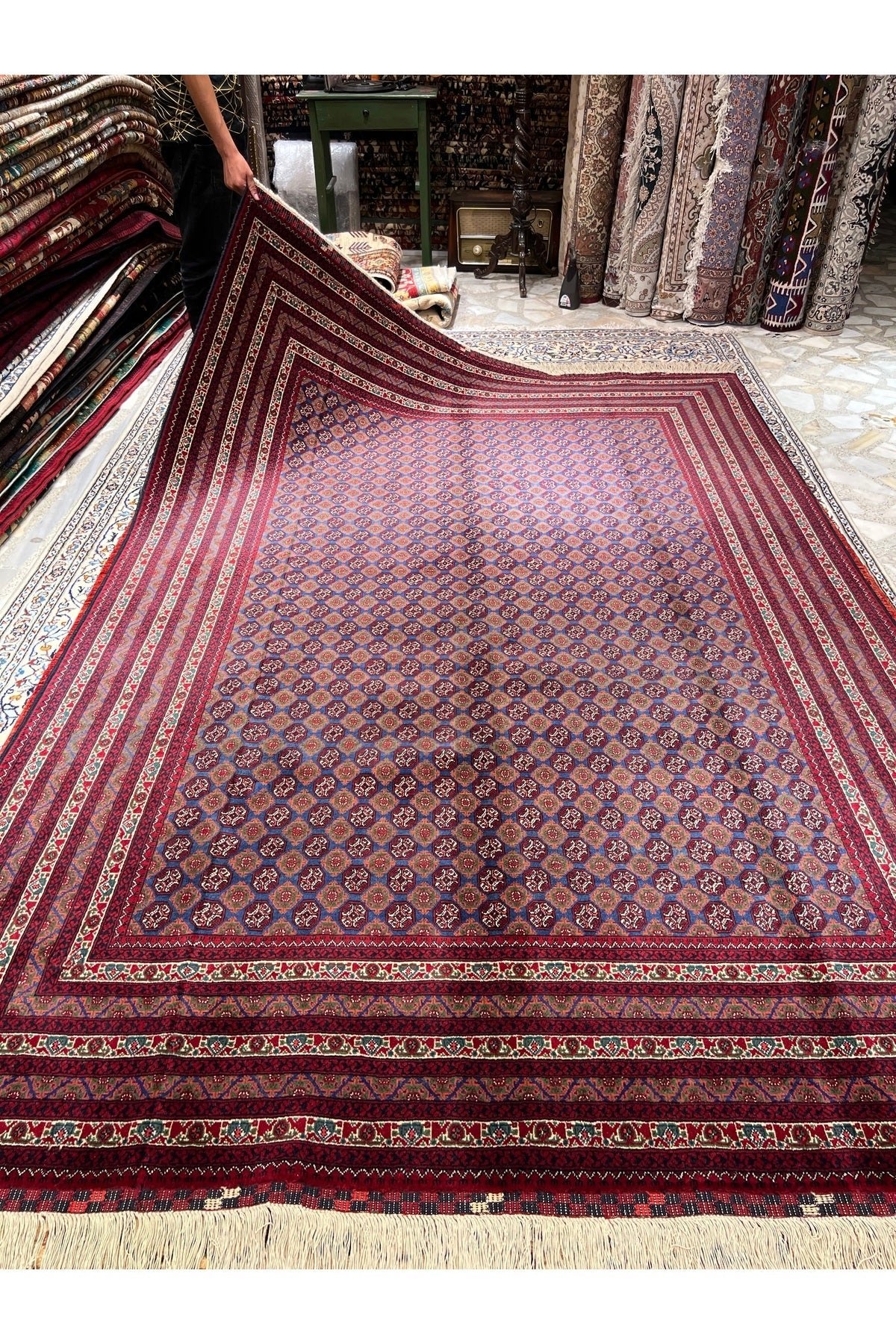 RD RAMAZAN DAG Hand Rug Art Hand-Woven Afgan Hoca Roshnai Rug Premium Quality Size 300x200 - MALLTURK