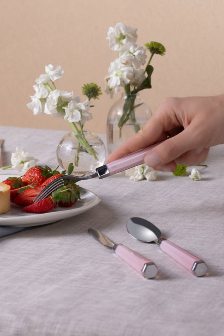 Karaca freya 18 Piece 6 Place Setting yemek Flatware Set pembe - MALLTURK