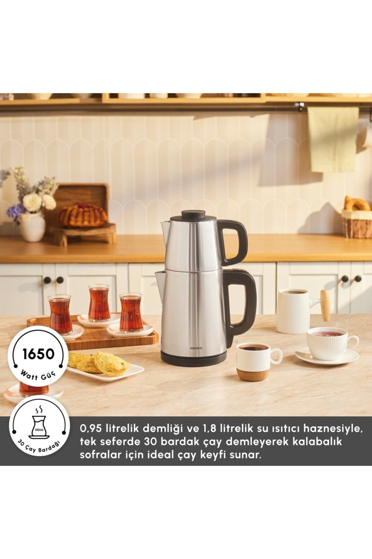 Karaca Gastro Tea Maker Cool Gray - MALLTURK