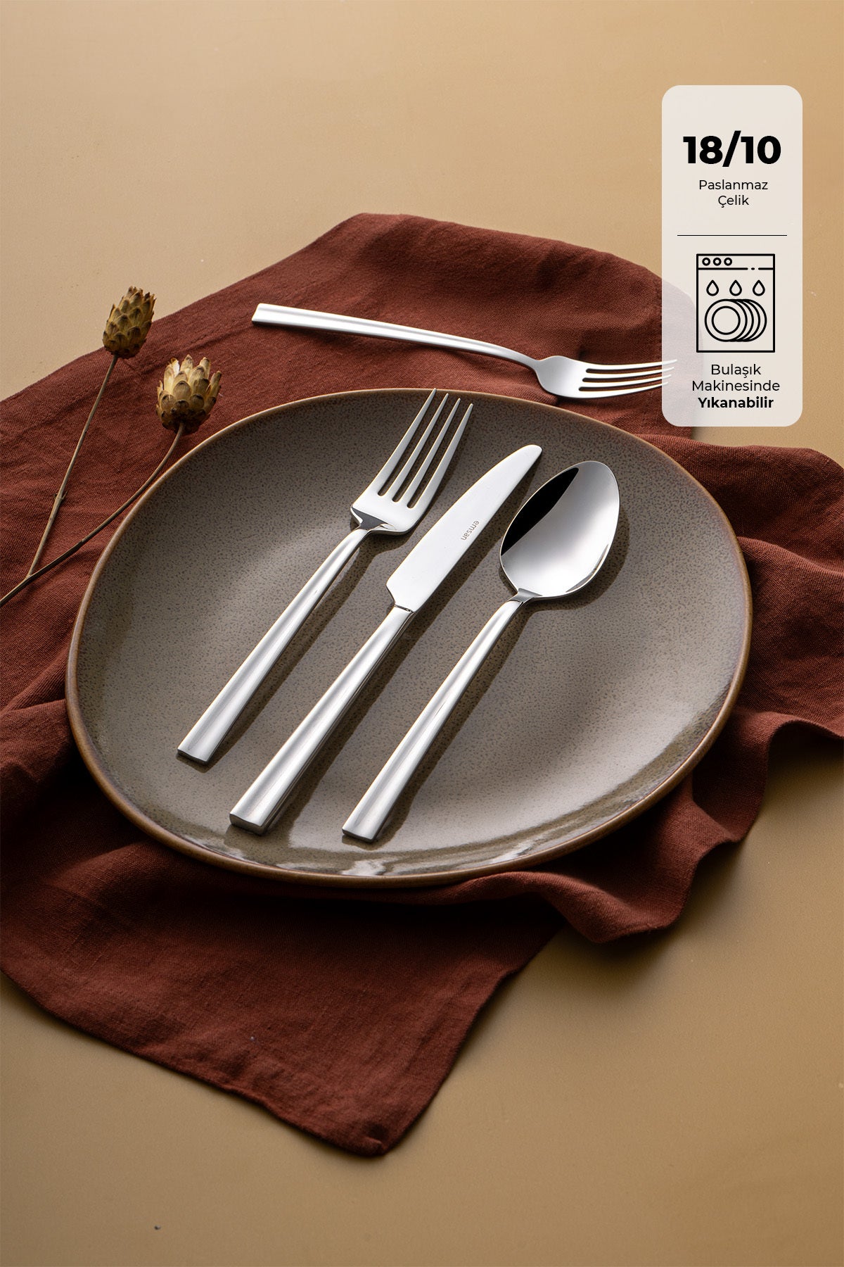 Emsan cinar 24 Piece 6 Place Setting Boxed Flatware Set - MALLTURK