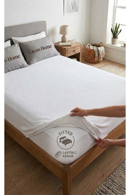 cacao home Mikro Waterproof Fitted Mattress Protector - MALLTURK
