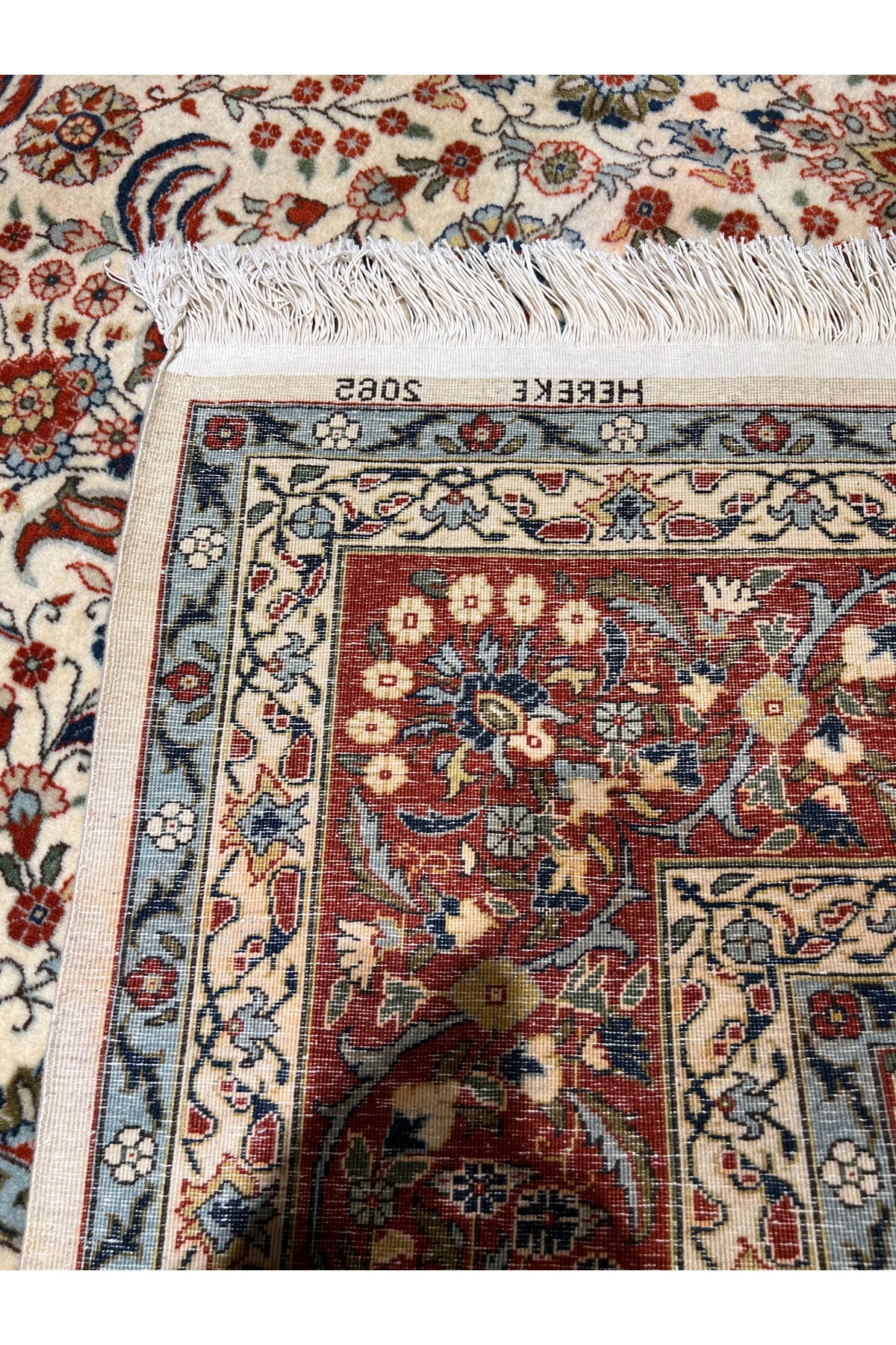 RD RAMAZAN DAG Hand Rug Art Hand-Woven Hereke Rug Seven Mountains Flower Design Size 300x200 - MALLTURK