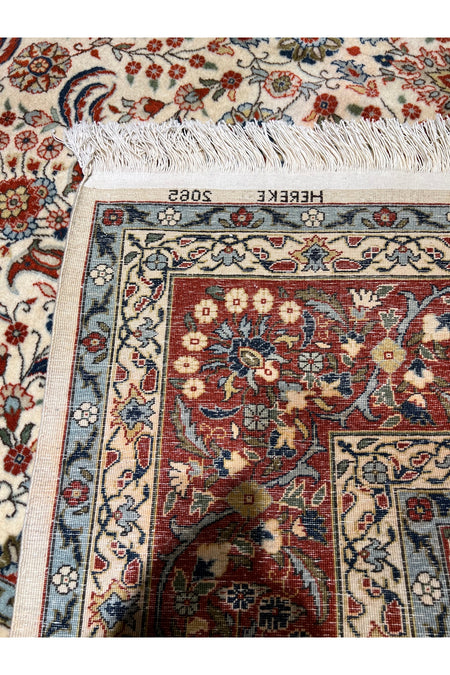 RD RAMAZAN DAG Hand Rug Art Hand-Woven Hereke Rug Seven Mountains Flower Design Size 300x200 - MALLTURK