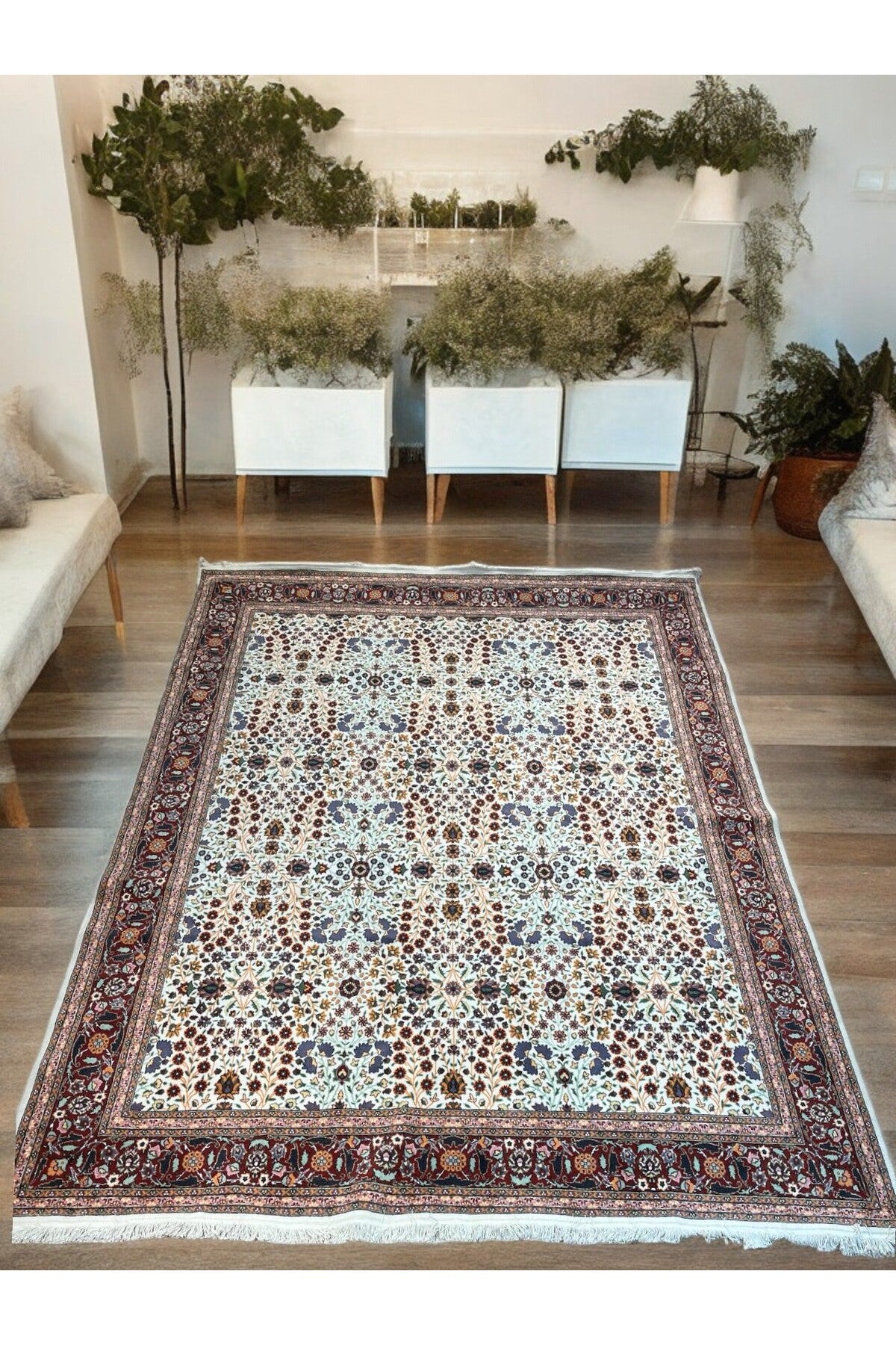 SIRVAN Rug Hand-Woven Hereke Rug - 185x286 - MALLTURK
