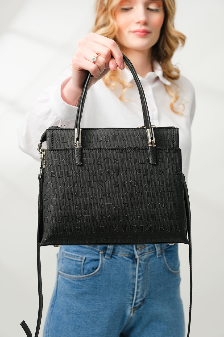 Just Polo Women's Hand and Shoulder Bag New Season Black - MALLTURK