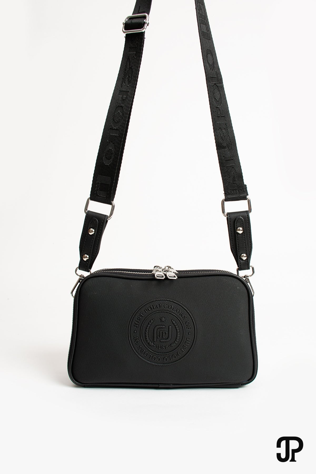 Just Polo Original Women's New Season 5-Compartment Luxury Soft Leather Adjustable Crossbody Shoulder Bag Black - MALLTURK