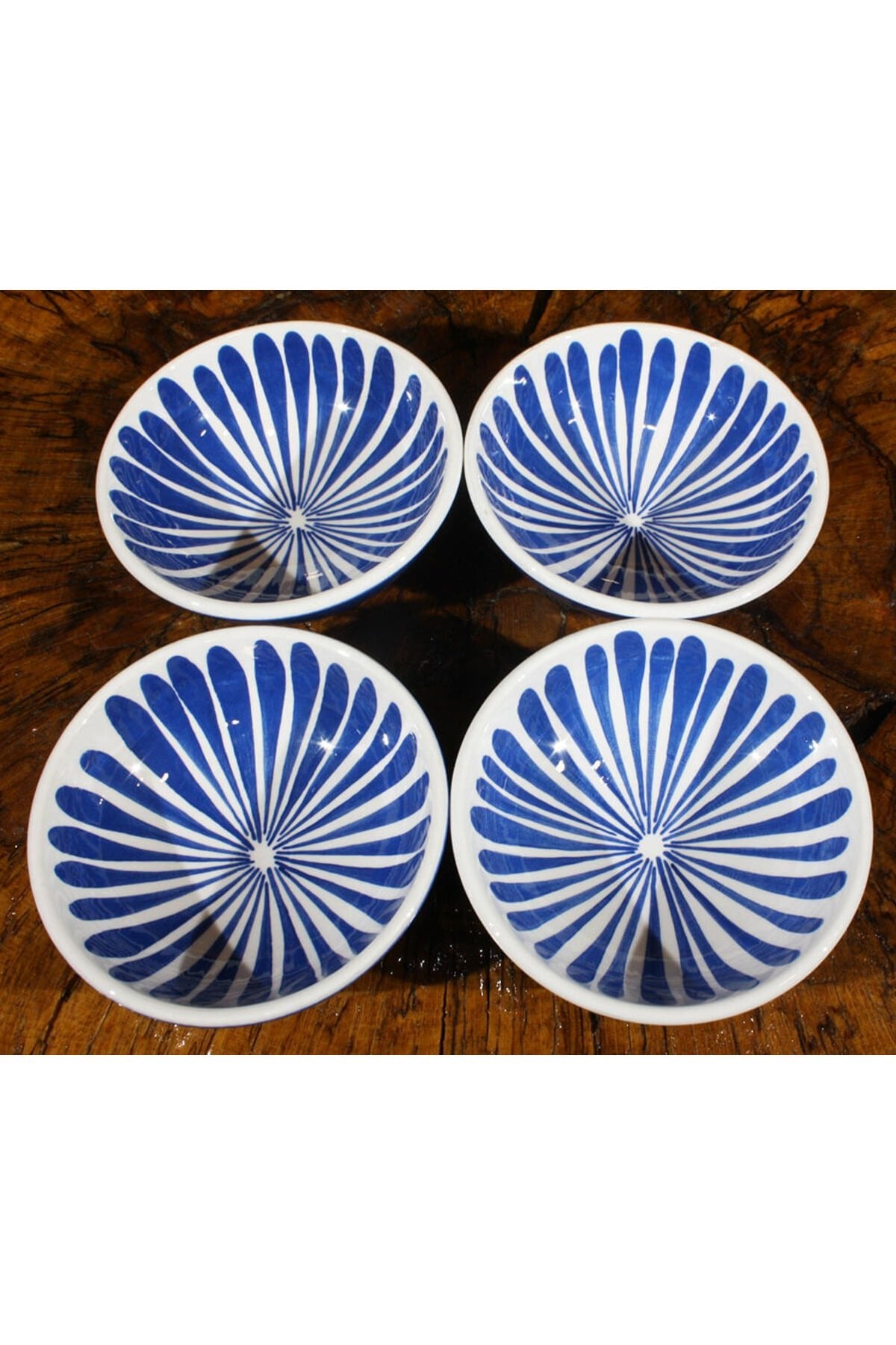 Cini Evi Blue White 4-Piece Bowl Set - MALLTURK
