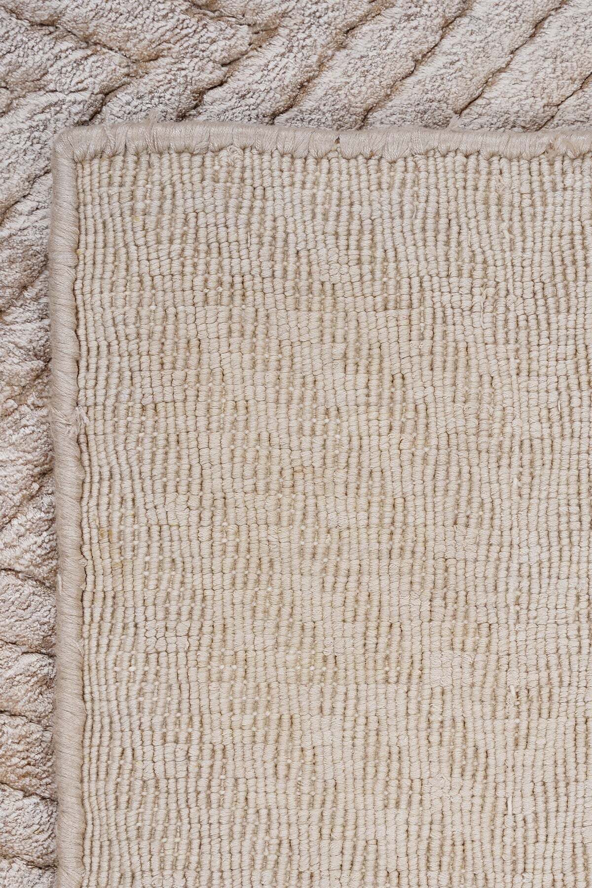 Naar Hali Nepal 3645 Beige Modern Handwoven Runner Rug 80x300 - MALLTURK