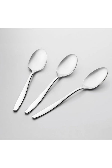 Nehir sahra Plain 18 10 Stainless Steel yemek Spoon Set 12 Piece - MALLTURK