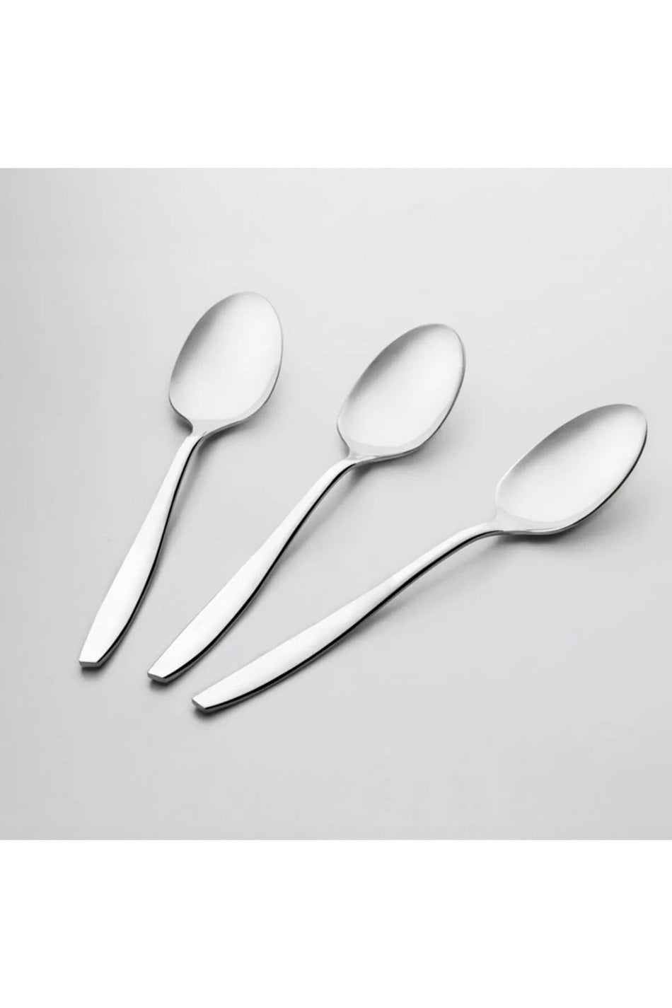 Nehir sahra Plain 18 10 Stainless Steel yemek Spoon Set 12 Piece - MALLTURK