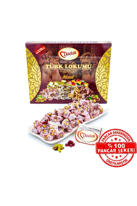 Dadak Turkish Delight and kuruyemis Pomegranate Flavored Flavored Pistachio Mini Turkish Delight 1 kg - MALLTURK