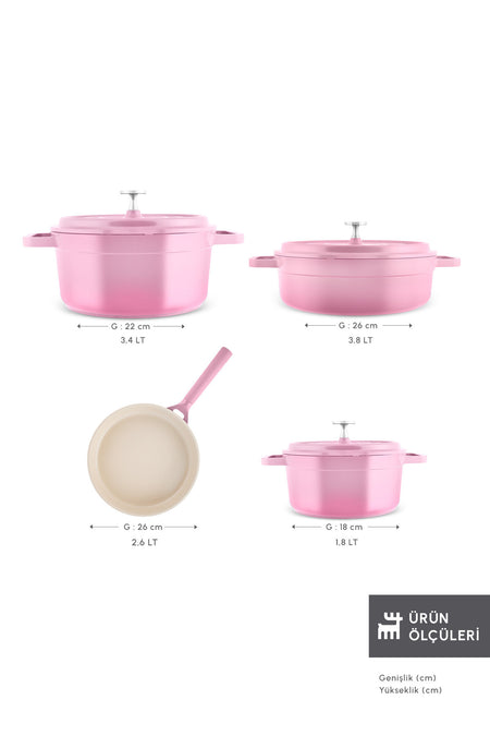 Karaca Swiss Crystal Neocast 7 Piece Cast Cookware Set 2 Adet Firin Eldiveni