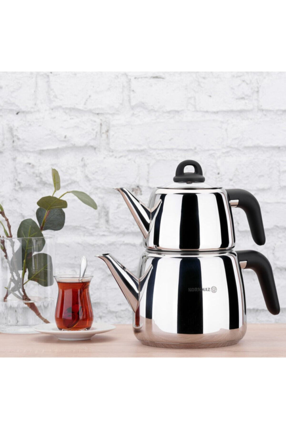 KORKMAZ Bella Nora Black Teapot Set - MALLTURK