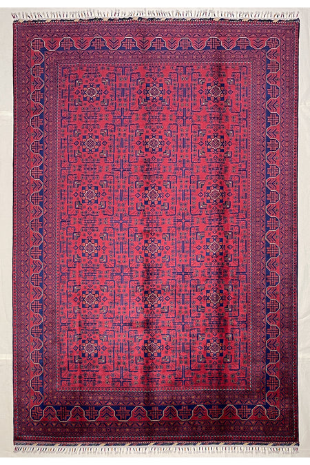Afghan Rug Hand-Woven 6 Meter 100% Wool Natural Dye Handicraft ile Harika Yildiz Design